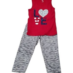 Girls Size 12 Patriotic Graphic Tank & Leggings Set | Holiday Outfit